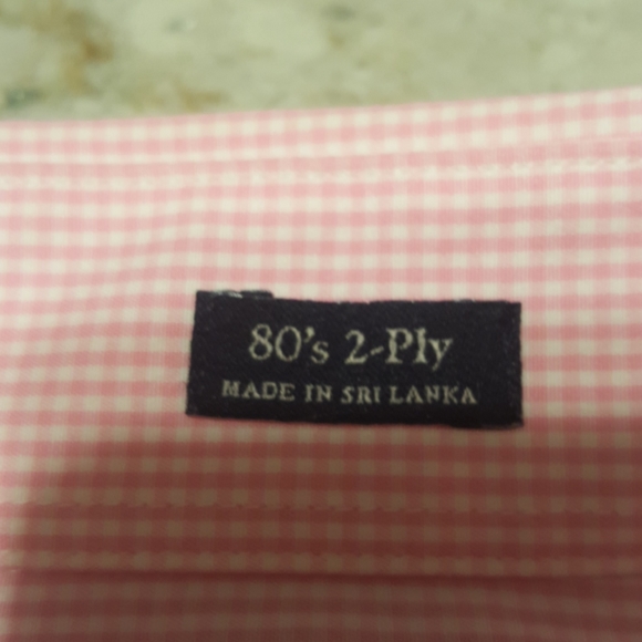 j. crew button down. pink and white small check - Picture 3 of 5